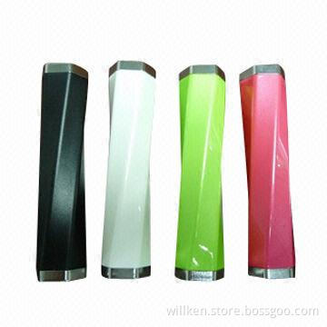 2,600mAh Portable Mini Power Banks for iPhone and Mobile Phones, Strong Hand Light with USB
